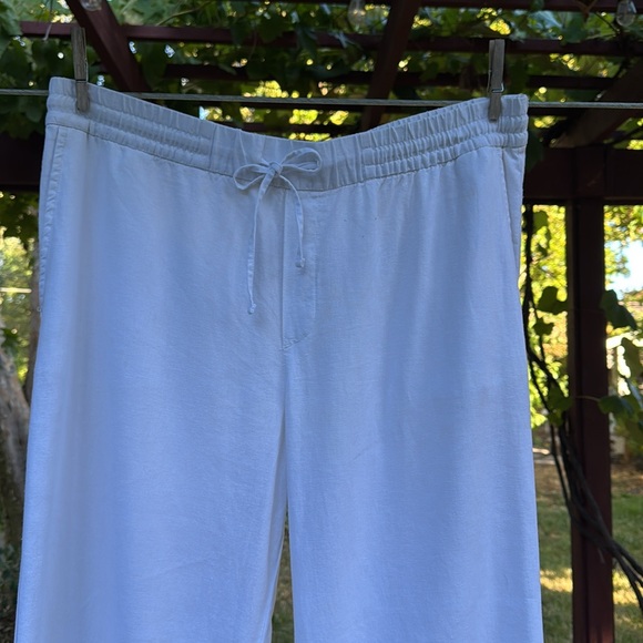 🩷 OLD NAVY; Brand New w/Tags; 55% Linen/45% Rayon White Viscose Pants; Size LT! - Picture 8 of 12